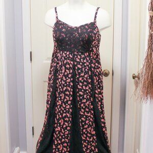 Torrid Black with Pink Floral Maxi Dress